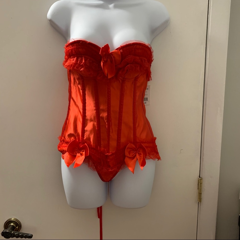 NEW Sexy Red Ruffle Corset and GString
